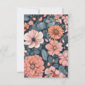 時の流れを忘れるロマンス：ヴィンテージ フェイデッド ローズ ピンク ウェディング 招待状 (裏面)