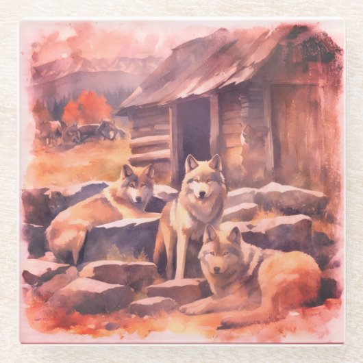 時の流れを見つめる ガラスコースター (正面)