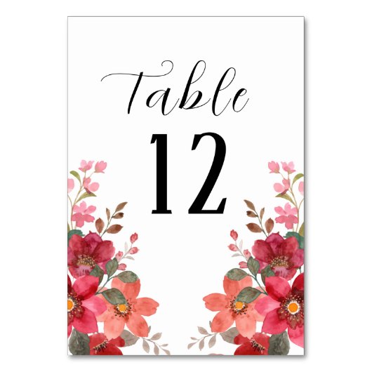 時の流れを超えた、赤い結婚式 テーブルナンバー (正面)