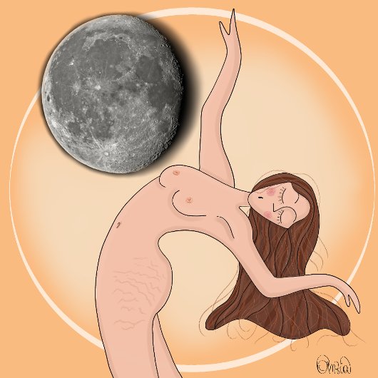 時の流れ – 芸術的な女性の壁時計（AI不使用） ラウンド壁時計