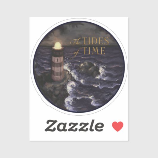 「時の潮流」嵐の中の灯台 シール (シート)