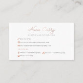 時は写真撮影を作成しました 名刺 (裏面)