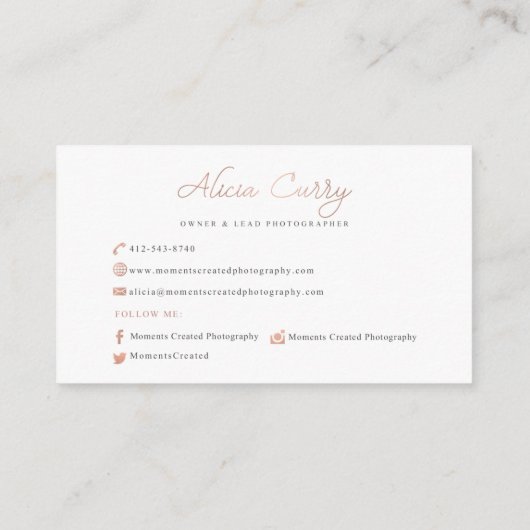 時は写真撮影を作成しました 名刺 (裏面)