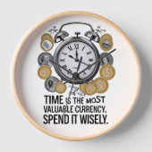 時は最も価値のある通貨 壁時計 (正面)