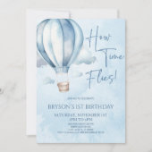 時は過ぎ去る熱気球バースデーパーティー 招待状 (正面)
