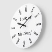 時を見ろ！コーヒー時おもしろい間 ラージ壁時計 (傾斜)
