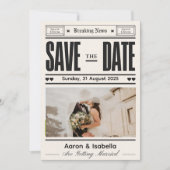 時を超えるエレガンス: オーダーメイドのブラック＆ホワイトフォト 招待状 (正面)