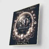 時を超えるパール：30周年記念 スクエア壁時計 (傾斜)