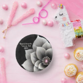 時を超える優雅さ:ブラック&シルバーの華麗なウェディング ペーパーボウル (パーティー)