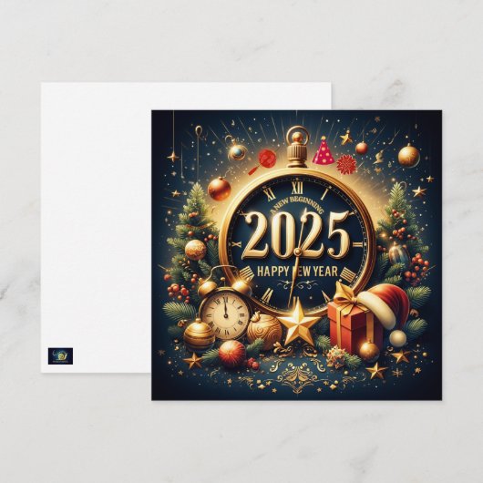 時を超える宝物：2025年の到来を祝う シーズンカード (正面/裏面)