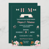 時を超える愛が明らかに 私たちの結婚式招待状 招待状 (正面/裏面)