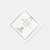 時を超える手描きコケッティ ブライズシャワー オーダーメイド スタンダードカクテルナプキン (角)