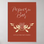 時を超える花のクラシックなウェディングポップコーンバー看板 ポスター (正面)