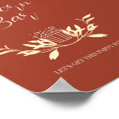 時を超える花のクラシックなウェディングポップコーンバー看板 ポスター (角)