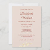 時を超える花のラスティックな独身最後の週末 招待状 (正面)