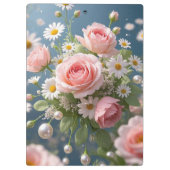 時を超える豪華な優雅さを備えた花 クリップボード (裏面)