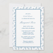 時を超える青の庭園 エレガント クラシック ブライダル シャワー 招待状 (正面)