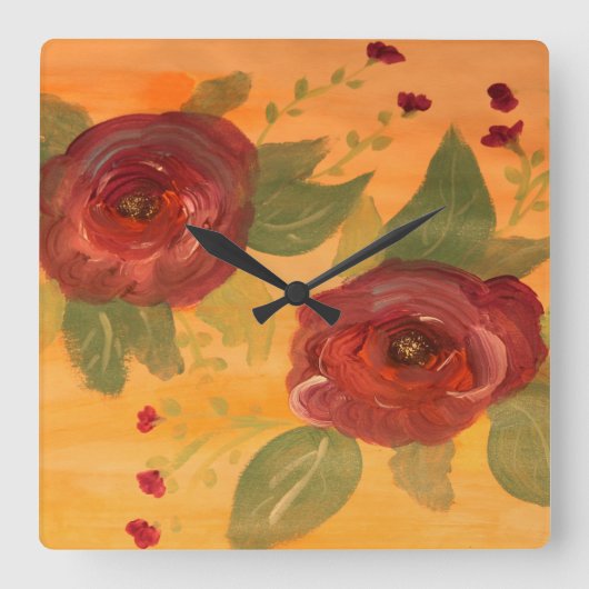 時エレガント計 スクエア壁時計 (正面)