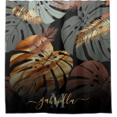 時エレガント部葉 シャワーカーテン (正面)