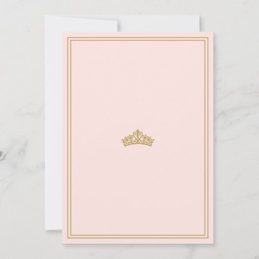 時エレガント間に一度プリンセスの赤ちゃんシャワー 招待状 (裏面)