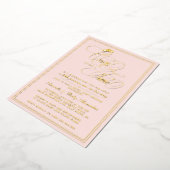 時エレガント間に一度プリンセスの赤ちゃんシャワー 箔招待状 (回転した状態)