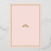 時エレガント間に一度プリンセスの赤ちゃんシャワー 箔招待状 (裏面)