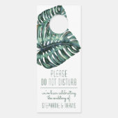 時モダン事的なモンステラは人の心を乱結婚さない ドアノブサイン (正面)