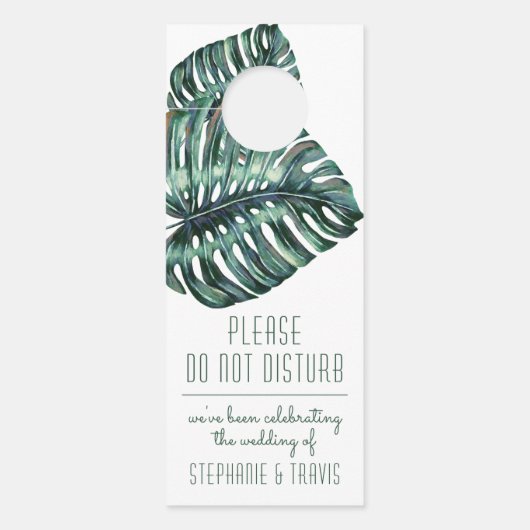 時モダン事的なモンステラは人の心を乱結婚さない ドアノブサイン (正面)