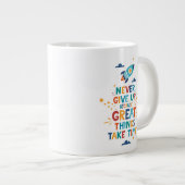 時与え間を要す素晴らしるため ジャンボコーヒーマグカップ (正面右)