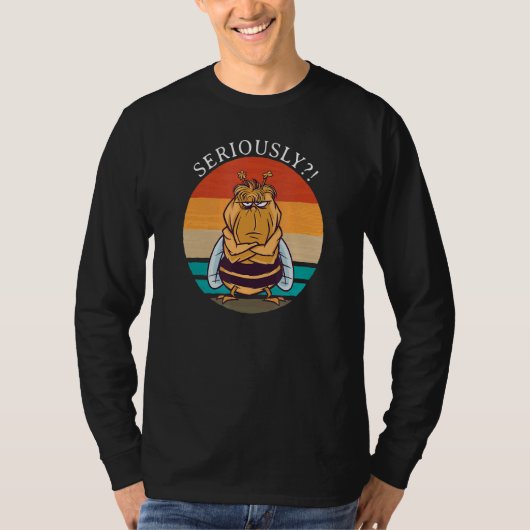 時事的な気分で不機嫌怒なビーは真剣に言う Tシャツ (正面)