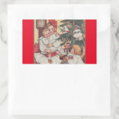 時代の子ビクトリアン供たちのビンテージクリスマスシール 長方形シール (バッグ)