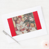 時代の子ビクトリアン供たちのビンテージクリスマスシール 長方形シール (封筒)