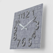 時代の最先端の灰色のシルバーダマスク スクエア壁時計 (傾斜)