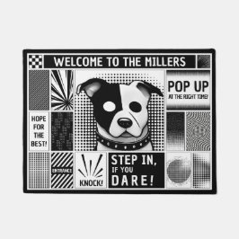 時代を超えたカスタマイズ可能なベントグポップ・アートのリッドデザインbw ドアマット