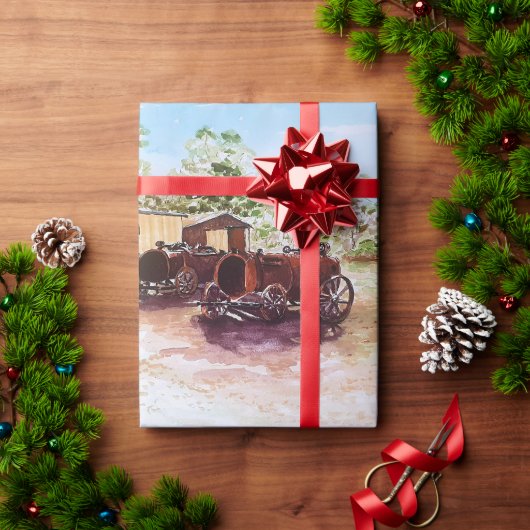 時代を超えたギア ラッピングペーパー (クリスマスギフト)