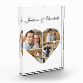 時代を超えたハート形状パーソナライズされたカップルのコラージュ フォトブロック (左)