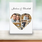 時代を超えたハート形状パーソナライズされたカップルのコラージュ フォトブロック