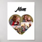 時代を超えたママハートシェイプファミリーフォトコラージュ ポスター (正面)