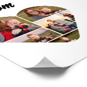 時代を超えたママハートシェイプファミリーフォトコラージュ ポスター (角)