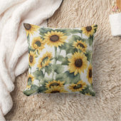 時代を超えた美しい |水彩ひまわりアート クッション (ブランケット)