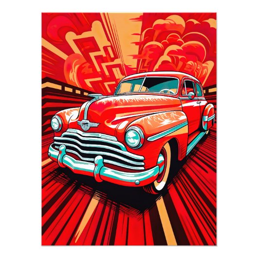 時代を超えた財宝ヴィンテージカー フォトプリント            (正面)
