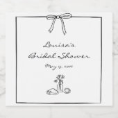 時代を超えるシックなコケッティ ボウ ブライダルシャワーブランunch スパークリングワインラベル (シングルラベル)