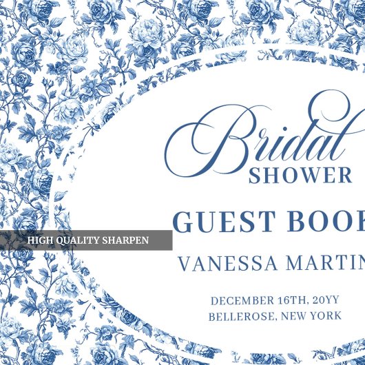 時代を超えるフランスのトワール・ド・ジュイ ネイビーローズ ブライダルシャワー ゲストブック