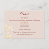 時代を超える花のラスティックウェディング エンクロージャーカード (正面)