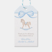 時代を超える電動馬の赤ちゃん歓迎会男子ギフトタグ ギフトタグ (正面)