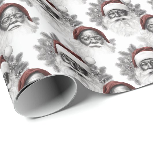 時代を超越したアフリカ系アメリカ人サンタ ラッピングペーパー (ロールコーナー)