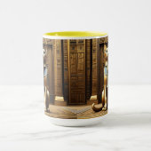 時代を超越したエジプトの金毛猫 マグカップ (中央)