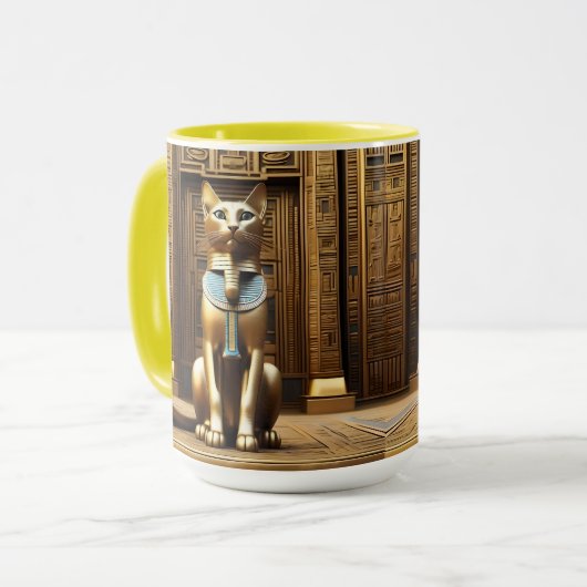時代を超越したエジプトの金毛猫 マグカップ (正面左)