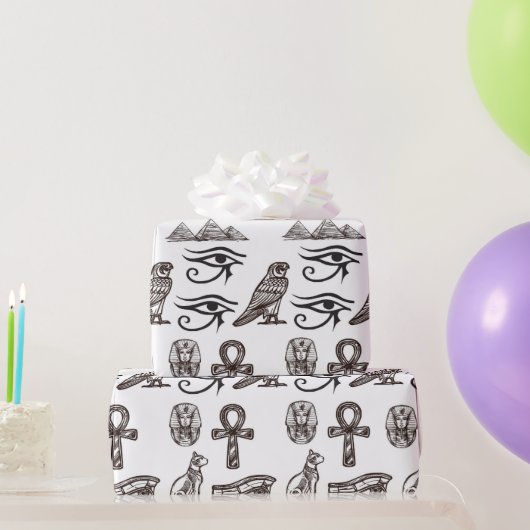 時代を超越したエジプト古美術デジタルパターン ラッピングペーパー (パーティーギフト)