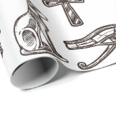 時代を超越したエジプト古美術デジタルパターン ラッピングペーパー (ロールコーナー)